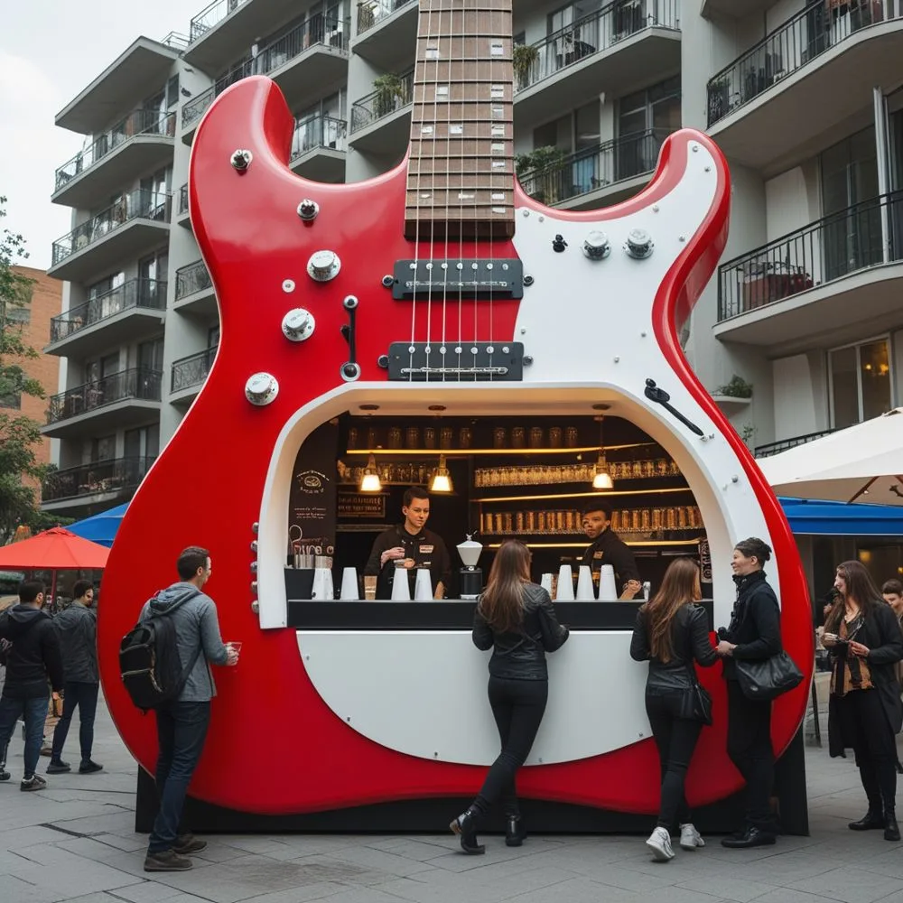 Giant Guitar Coffee Kiosk
