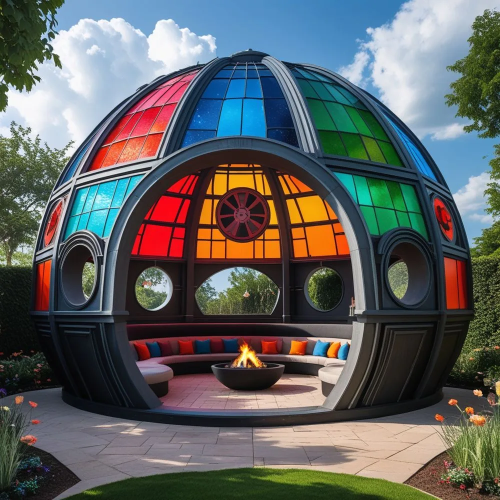 Stained Galss Death Star Gazebos