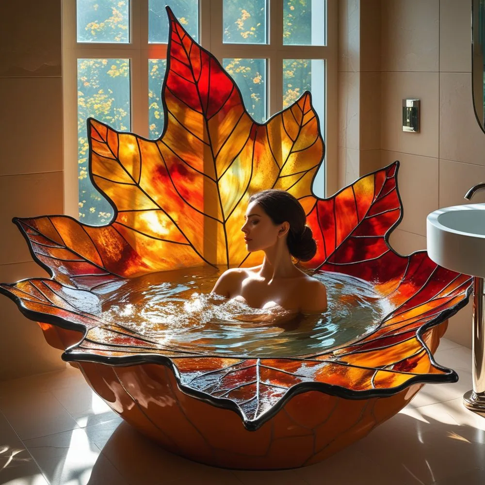 Stained Glass Leaf Bathtubs
