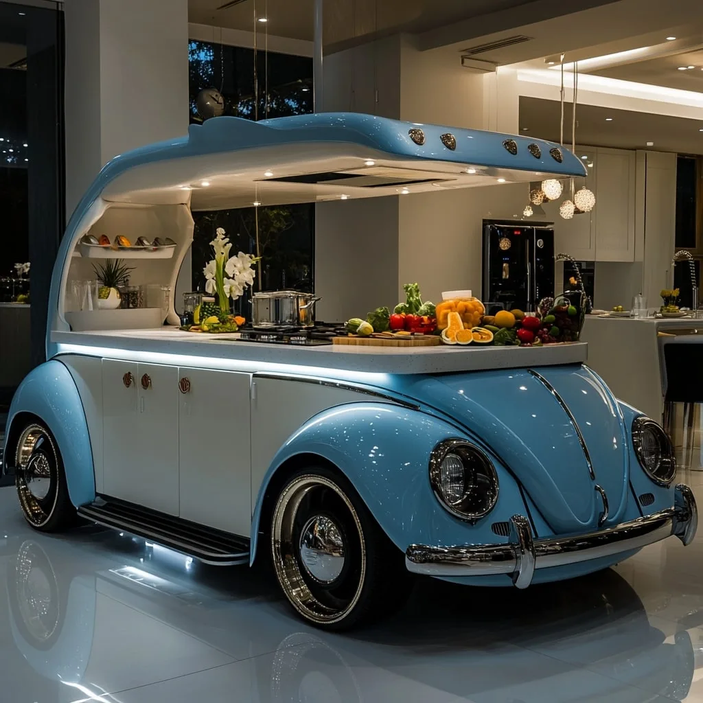 VW Beetle Shaped Kitchen Island