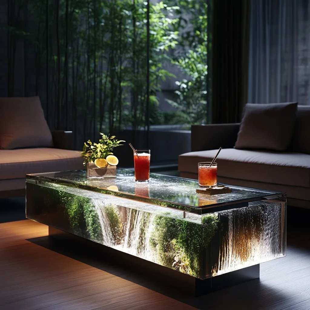 Waterfall Scene Coffee Tables
