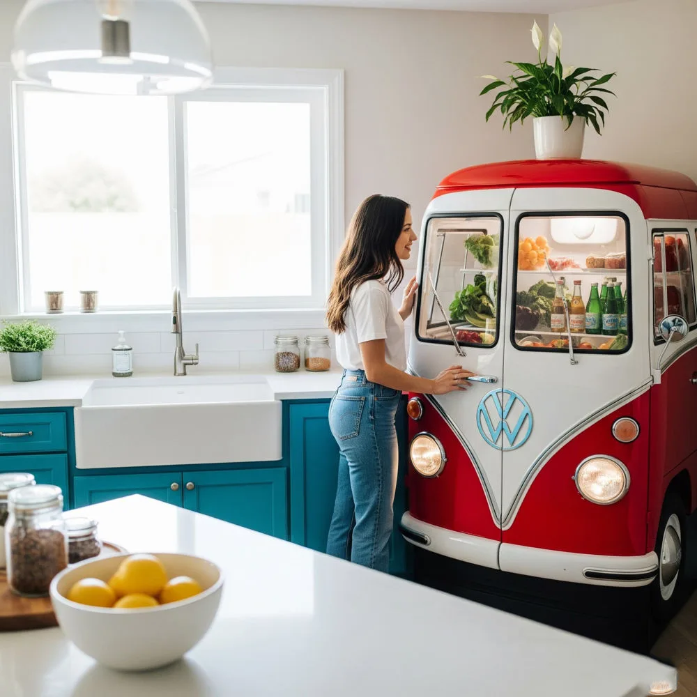 VW Bus Shaped Refrigerator