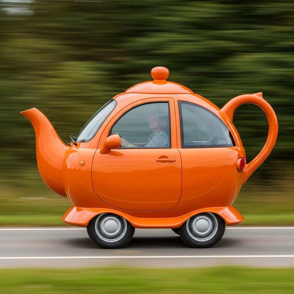 Giant Tea Pot Shaped Car