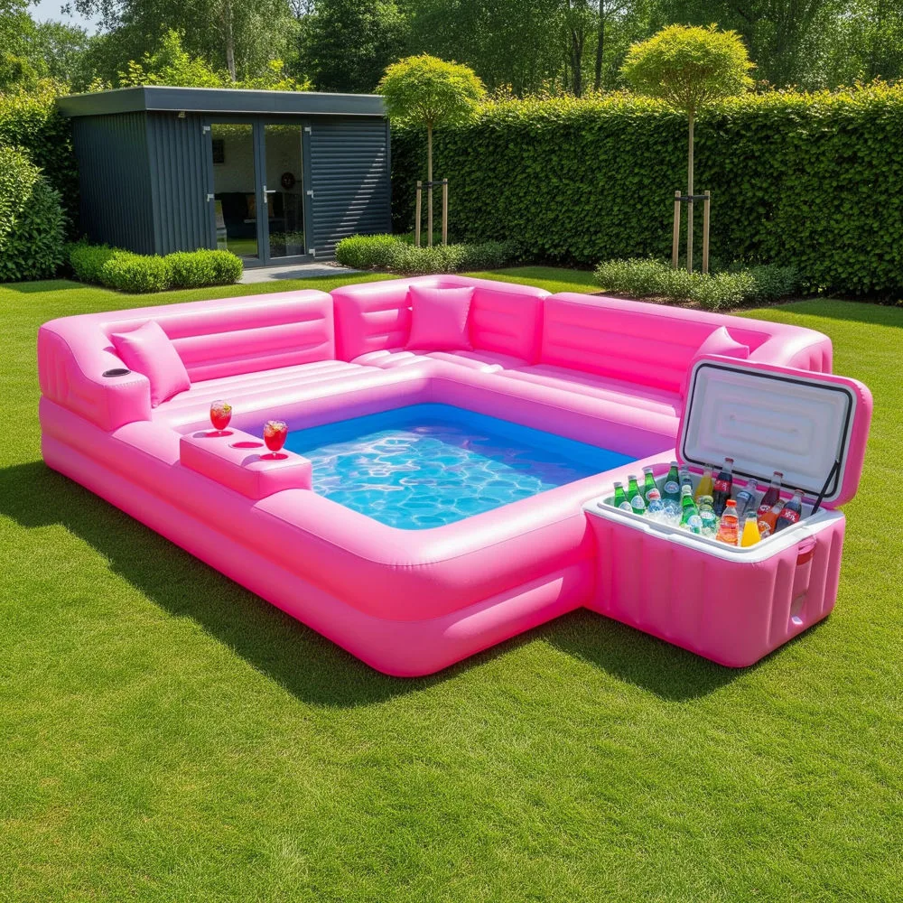 Inflatable Sofa Pools with Built-In Coolers