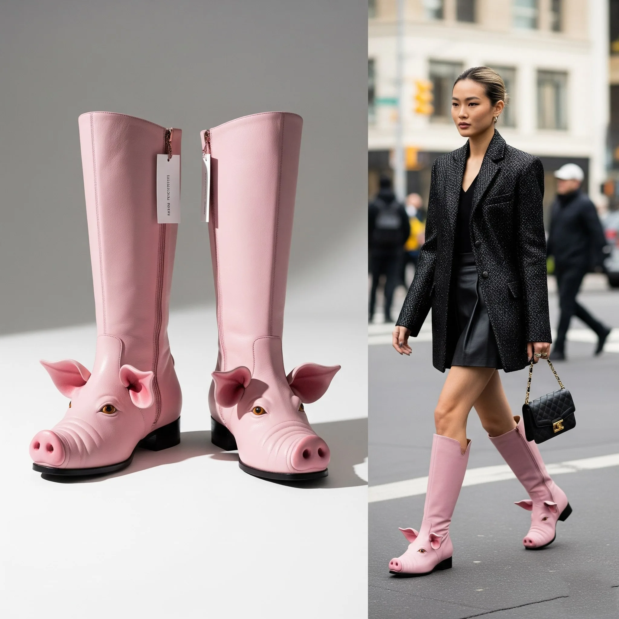 Pig Knee-high Boots