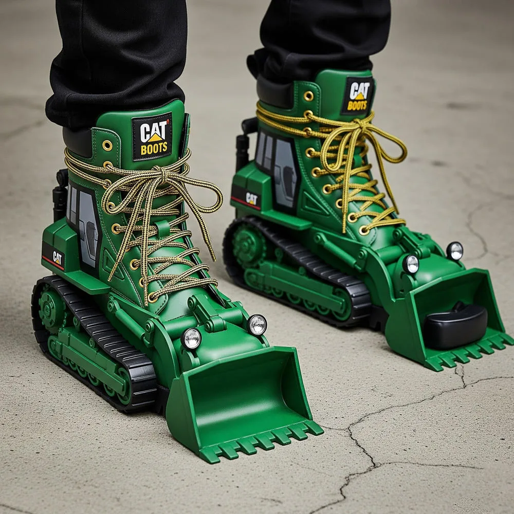 Bulldozer Shaped High Boots