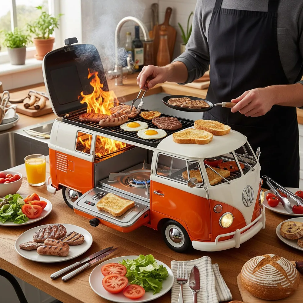 VW Bus Shaped Breakfast Station
