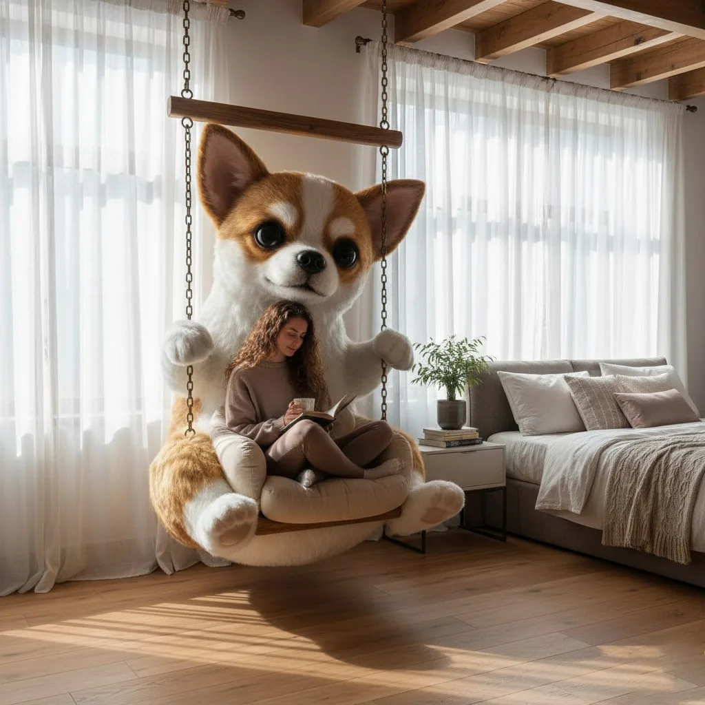 Giant Dog Shaped Swing Loungers