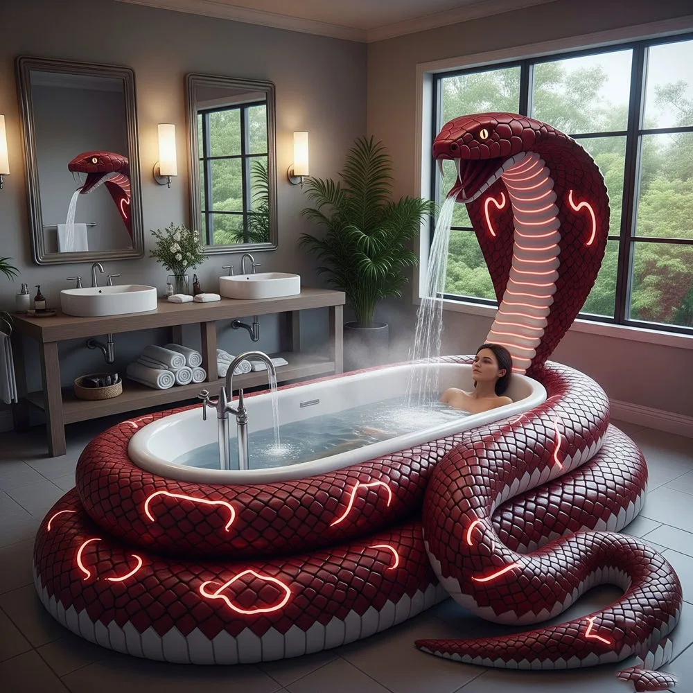 Giant Snake Shaped Bathtubs