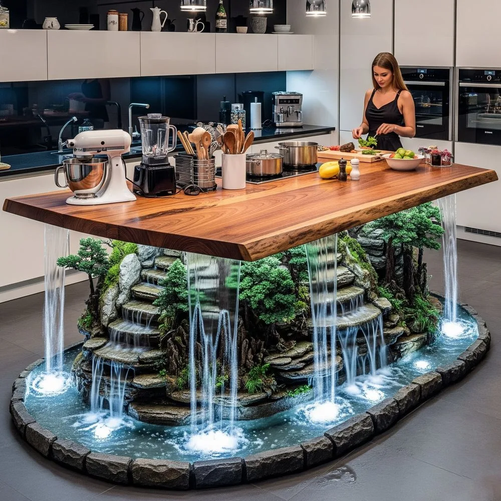 Kitchen Islands With Waterfalls