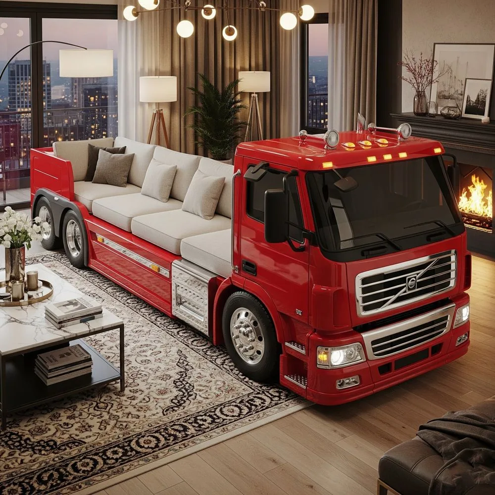 Semi Truck Shaped Sofas