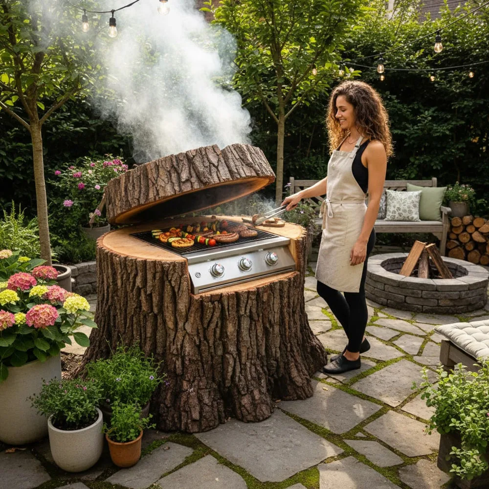 Tree Stump BBQ Grills
