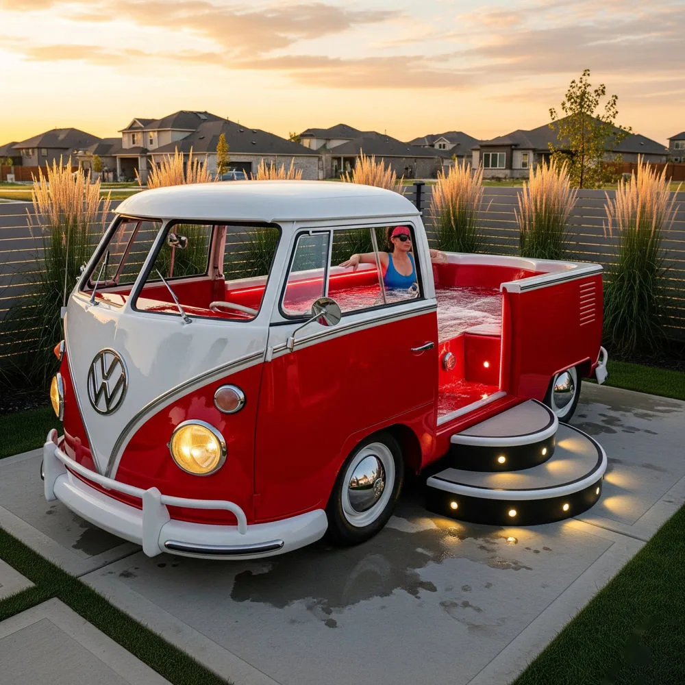 VW Bus Shaped Hot Tubs